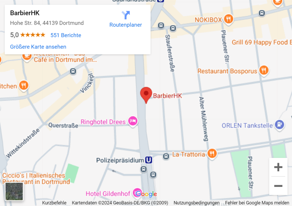 Google Maps Standort von BarbierHK als Screenshot